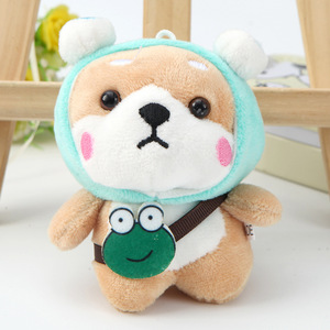 Plushie cosplay thay đổi quần áo 3D Puppy Shiba Inu Pet Dog đồ chơi sang trọng <span class=keywords><strong>Keychain</strong></span> peluches dâu tây ếch mèo claw Túi Dog Keyring - Product Image 4