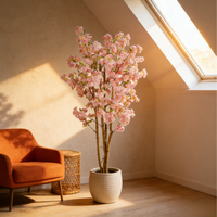Arbres artificiels de cerisier en fleurs d'intérieur, fleurs artificielles roses, faux arbres de cerisier en fleurs pour la décoration de mariage et d'événements, plantes