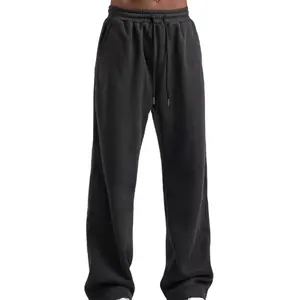 JY-1607 2024 OEM High Quality Plain Sweat Pants for Men Custom Logo Unisex Loose Sweatpants Mens Joggers for Workout Training