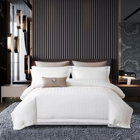 Linge de lit à rayures pour hôtel de luxe ensemble de literie draps drap de lit d'hôtel 100% coton hôtel taille personnalisée