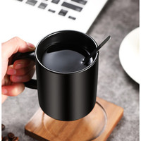 Tasse droite mate en céramique noire Simplicité créative Tasse à boire de bureau Tasse à café givrée Logo personnalisé