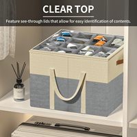 Organisateur de chaussures pour armoire, boîtes de rangement en lin multifonctionnelles avec séparateurs ajustables, bacs de rangement pour chaussures