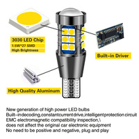 LELANPU Feu de recul 27SMD 3030 LED T15 Canbus W16W 921 ampoules de secours 2 ans de garantie pour feux arrière 12V