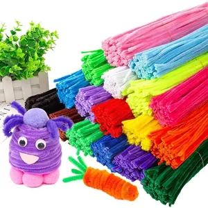 50/100pcs Glitter Chenille Stems Pipe Cleaners Plush Tinsel Stems Wired  Sticks Kids Educational DIY Craft Supplies Toys Craf