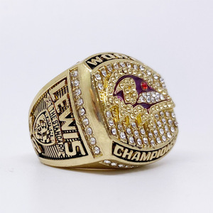 Anillo de Campeonato de los Baltimore Ravens, Chapado en Oro, Aleación, Joyería para Hombre, Diseño Grabado de Campeones - Product Image 2