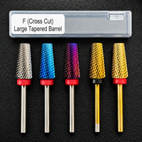 Offre Spéciale – Embouts de ponceuse à ongles coniques larges en carbure de tungstène, multicolores, tige 3/32, pour manucure