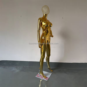 Fábrica al por mayor Sexy Curvy Dummy Chapado en oro Mujer Pecho grande tetona Tallas <span class=keywords><strong>grandes</strong></span> Maniquí femenino con cabeza de metal hueca - Product Image 4