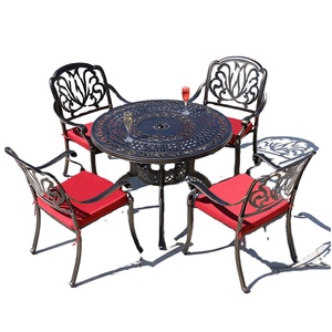 Cortile giardino esterno open-<span class=keywords><strong>air</strong></span> europeo per il tempo libero mobili in ferro balcone tavolo e sedia combinazione CNLF - Product Image 2