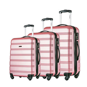 กระเป๋าเดินทางล้อลากแบบสปินเนอร์ ขนาด 20 นิ้ว สีชมพู วัสดุ ABS สำหรับผู้หญิง ดีไซน์ทันสมัยคลาสสิก ผลิตจากโพลีเอสเตอร์ คุณภาพดี เหมาะสำหรับการเดินทาง - Product Image 2