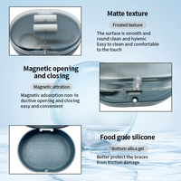 Boîte de rangement à 2 couches en plastique pour prothèses dentaires, gouttières orthodontiques, protège-dents, aligneurs et outils de soins bucco-dentaires – Durable