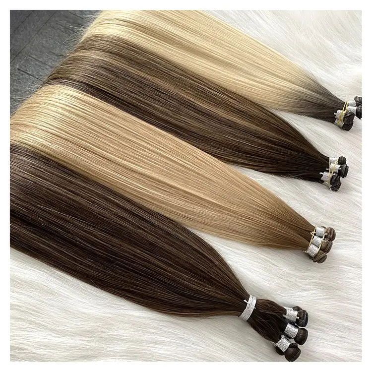 Hair Extensions Human Virgin Hair Double Drawn Micro Machine Weft Genius Weft