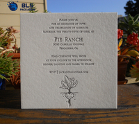 Suite d'invitations personnalisées, robustes, à texture épaisse et motif émaillé motif fougère, avec carte de détails, pour l'image de marque des jardins de villas