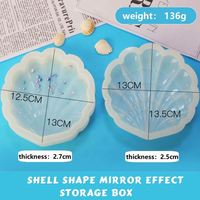 Osbang - Molde de Silicona para Manualidades, Molde de Inyección de Plástico, Forma de Concha, Caja de Almacenamiento para Mesa, Escritorio