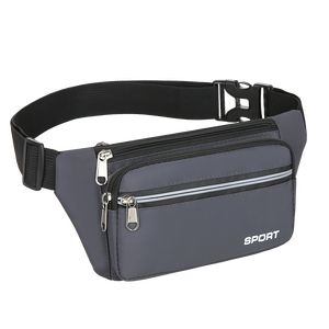Sac banane unisexe multi-poches à bandoulière réglable grande capacité pour voyage, shopping, cyclisme, course à pied avec fermeture éclair - Product Image 4