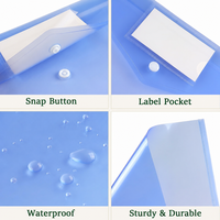 Pochette en polypropylène A4 personnalisée avec logo, 0,18 mm, étanche, avec bouton-pression, transparente, pour documents, classeur en plastique avec poche pour cartes, OEM pour bureau
