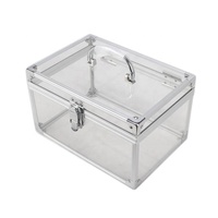 Boîte de rangement cosmétique en acrylique transparent en aluminium