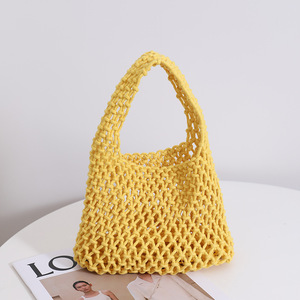 Fashion Single Open Portable Cotton String Knitting <strong>Fruit</strong> Net Mesh <strong>Tote</strong> Bag for Women - Product Image 3