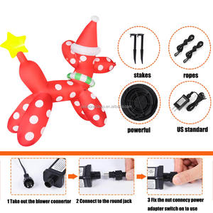 Nouveau chien rouge gonflable de Noël avec décor extérieur animé de lumières LED intégrées pour la cour de vacances - Product Image 3