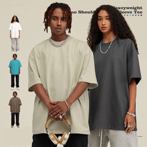 T-shirt unisexe personnalisé à manches courtes pour homme, en coton 100 %, poids lourd 425 g/m², coupe ample, tendance estivale pour jeunes, S1722 - Product Image 1