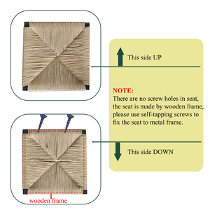 Honey <b>Bar</b> <b>Stools</b> Set of <b>2</b> Paper Rope Weave Dining Chairs with Back Hand Weave <b>Stools</b> for Kichen Island - Product Image 6