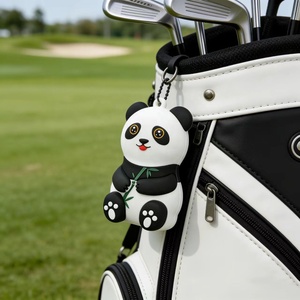 Porte-clés en silicone en forme <span class=keywords><strong>de</strong></span> panda, portable pour l'extérieur, double <span class=keywords><strong>support</strong></span> pour balles <span class=keywords><strong>de</strong></span> golf - Product Image 1