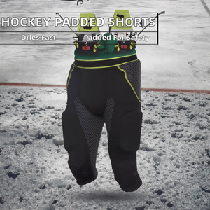 กางเกงกันกระแทกสำหรับฮอกกี้น้ำแข็งแบบพิมพ์ลายเอง ป้องกันสะโพก ต้นขา และก้น ผลิตจากโพลีเอสเตอร์ 100% แห้งเร็ว เหมาะสำหรับเล่นสเก็ต สกี และปั่นจักรยาน - Product Image 2