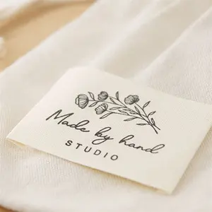 Etichette per cucire personalizzate damascate alla moda Logo del marchio etichette intrecciate per abbigliamento