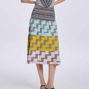 Maglieria a girocollo geometrico a girocollo senza maniche Casual da donna maglione lavorato a fionda Midi - Product Image 5