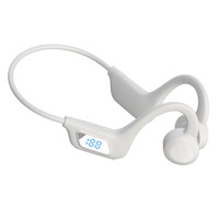 Casque à conduction osseuse 5.2 sans fil, écouteurs ouverts avec affichage numérique LED, contrôle du volume, écouteurs sportifs
