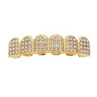 Gros Halloween Brillant En Laiton Plaqué Or Dents Grillz Fine Hip Hop Bijoux De Corps pour Hommes Rappeur En Gros Halloween Bretelles