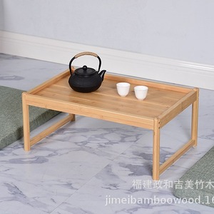 <b>Bamboo</b> Coffee <b>Table</b> Rectangular Portable Low-Height Tea <b>Table</b> For Indoor Outdoor Use - Product Image 2