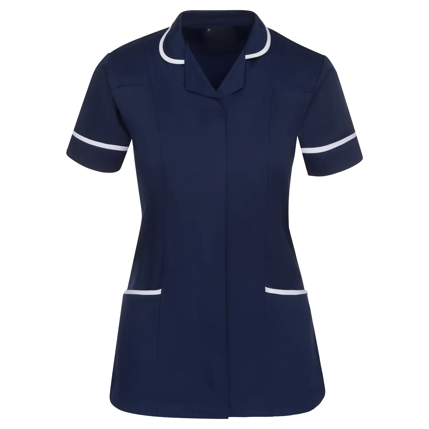 195gsm Polyester / Cotton Private Label Navy Doctor Nurse Healthcare Medical Tunic Scrub Top Hospital Nurse Tunic