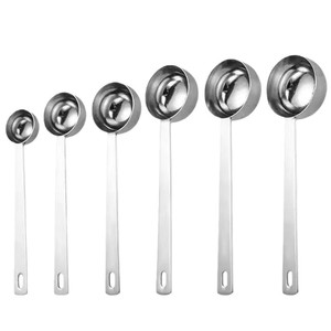 Cuillère doseuse en acier inoxydable 304, cuillère à poudre de lait/fruits, outil de cuisine pour la pâtisserie avec échelle graduée, cuillère à café avec trou de suspension - Product Image 5