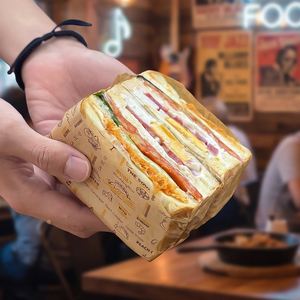 Custom Printed Logo Greaseproof Kraft Food <b>Wrapping</b> <b>Paper</b> Wax Coated Sandwich Hamburger Wrapper for Bread Burger Food Packaging - Product Image 5