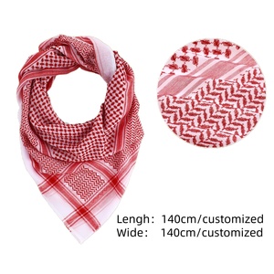 Foulard arabe tissé écologique du Moyen-Orient en polyester personnalisé pour hommes musulmans Hijab carré uni respirant - Product Image 2