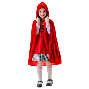 Children's <b>Little</b> <b>Red</b> Riding Hood Costume Apron Dress with Ribbon Cape for Party Cosplay Performance Spring 2025 Size 0940 - Product Image 3