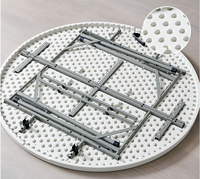 Meubles de banquet de mariage pliants en plastique modernes Table 10 places pour mariages en plein air