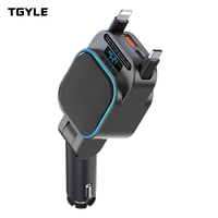 <strong>Best</strong> <strong>Selling</strong> 96W Super Fast Car Charger Charging PD Retractable Line and Lightning+QC3.0 and PD Port Car Charger SC07