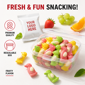 Bonbons Gommes Pingouin Double Couche en Gros, Saveurs de Fruits Assorties, Extérieur Coloré, Ventre Blanc, Moelleux et Masticables, Bonbons pour Fêtes d'Anniversaire d'Enfants - Product Image 1