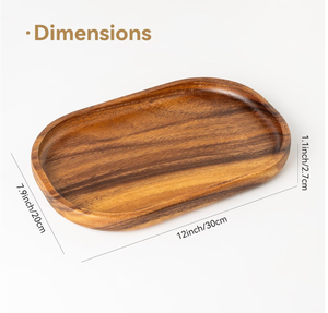 Vassoio portaoggetti ovale in legno di acacia personalizzato per uomo e donna, vassoio <span class=keywords><strong>da</strong></span> portata, porta chiavi, organizer <span class=keywords><strong>da</strong></span> comodino, comò, per EDC, telefono e portafoglio - Product Image 2