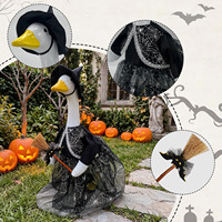 JXANRY Neue Halloween-Gänse-Dekoration Hexenbesen-Kostüm Gruseliger Verspielter Stil Zhejiang Garten-Feiertagsdekoration