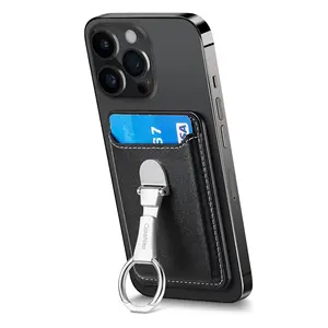 Mherder Wallet mit Stand Men Wallets Benutzer definiertes Logo Magnetischer Smartphone-Karten halter aus veganem Leder für Iphone 15 Pro max