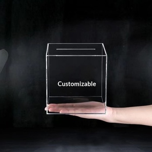 Caja de Dinero Cuadrada de Acrílico Transparente con Cerradura, Caja de Votación, Caja de Ahorros de Gran Capacidad para Niños - Product Image 3