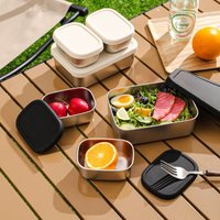 Boîte à lunch portable en acier inoxydable avec couvercle et logo personnalisé