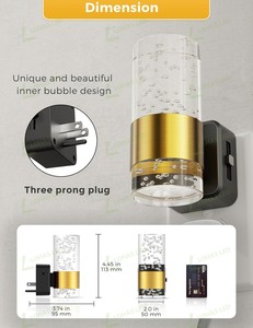 Lámpara Nocturna LED LOHAS, Estilo Aplique de Pared, Decorativa, Diseño de Burbujas Acrílicas, Luces Nocturnas LED Doradas de Lujo para Dormitorio - Product Image 4
