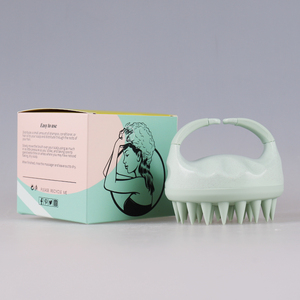 Custom Biodegradable Wheat Straw Scalp Shampoo <b>Brush</b> Portable Silicone Scalp Massager <b>Brush</b> - Product Image 2