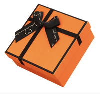 Boîte-cadeau créative de foulard en soie d'arc orange pour la boîte de papier d'emballage cosmétique d'anniversaire et de saint-valentin