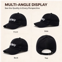 Casquette de baseball minimaliste unie à 6 panneaux en coton avec sangle métallique réglable, style streetwear décontracté, OEM