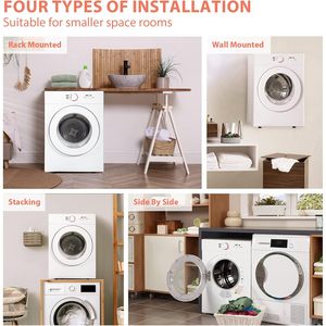 Sèche-linge compact Euhomy 1,8 pi³ portable avec revêtement en acier inoxydable blanc - Product Image 2