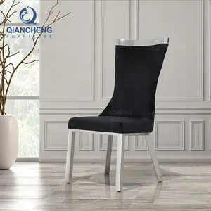Черные стулья из искусственной кожи в минималистичном стиле Дубая, современные обеденные стулья из нержавеющей стали в скандинавском стиле